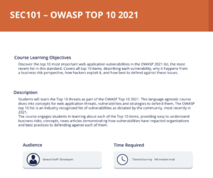 OWASP Top 10 &#8211; Free 5 Courses &#8211; Delivery Page